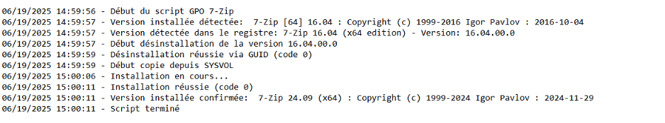 Contenu du fichier de log